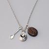 Vintage Coffee Charm Necklace with Beans & Cups