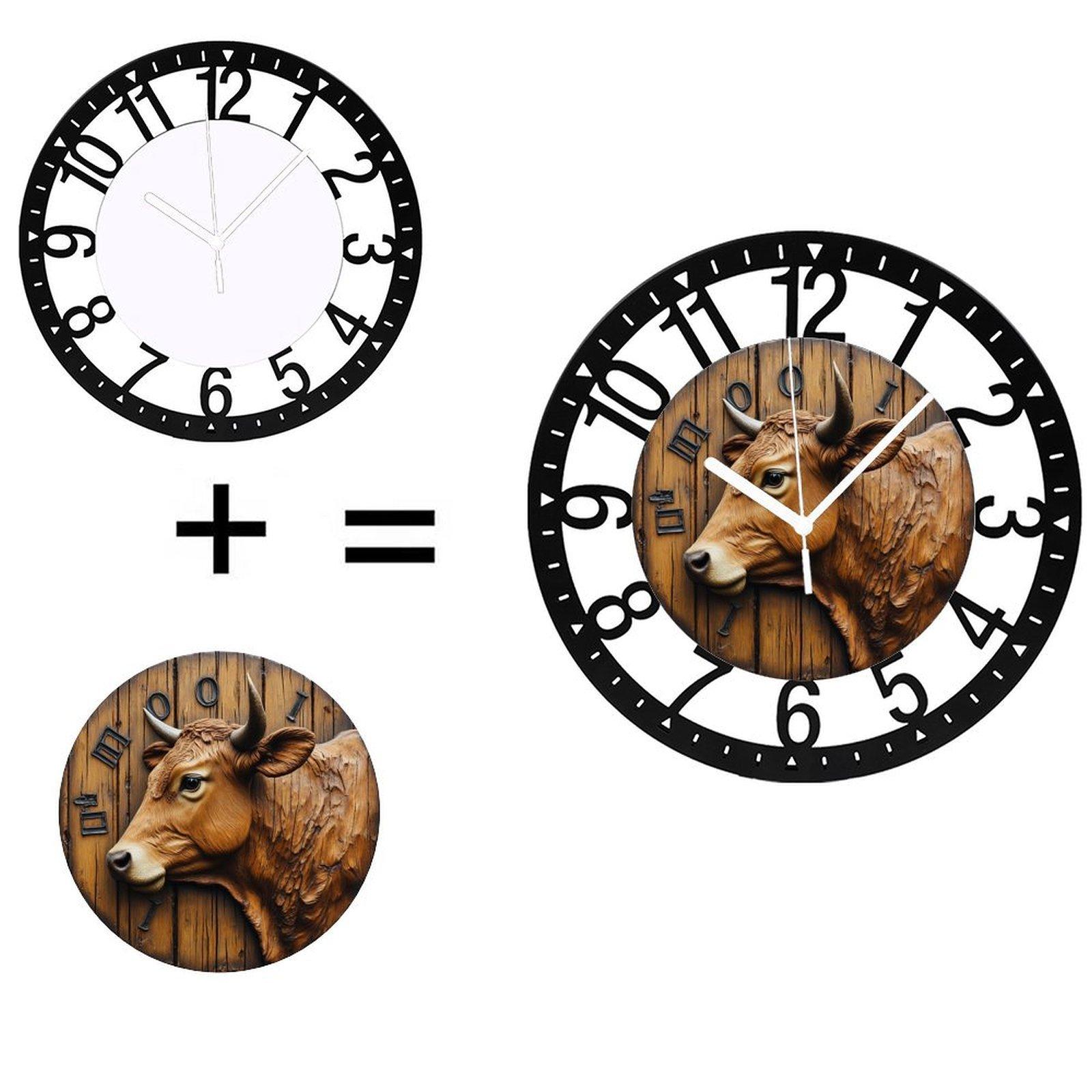 25cm Circular Iron Wall Clock with a Wrought Iron Vine Design Frame (Black,10 inch(25.40cm)) чёрный