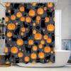 Halloween Pumpkin Cat Black Shower Curtain Halloween Decorative Polyester Bathtub Liner Home Decoration 28x76 Inches