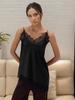 European & American Style Lace Patchwork Camisole with Slanted Hem Design - Slimming & Elegant Top Vest