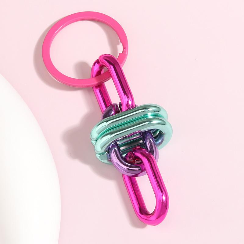Colorful Acrylic Plastic Link Chain Keychain Creative Handmade Key Ring For Women Men Handbag Accessories DIY Friendship Gifts