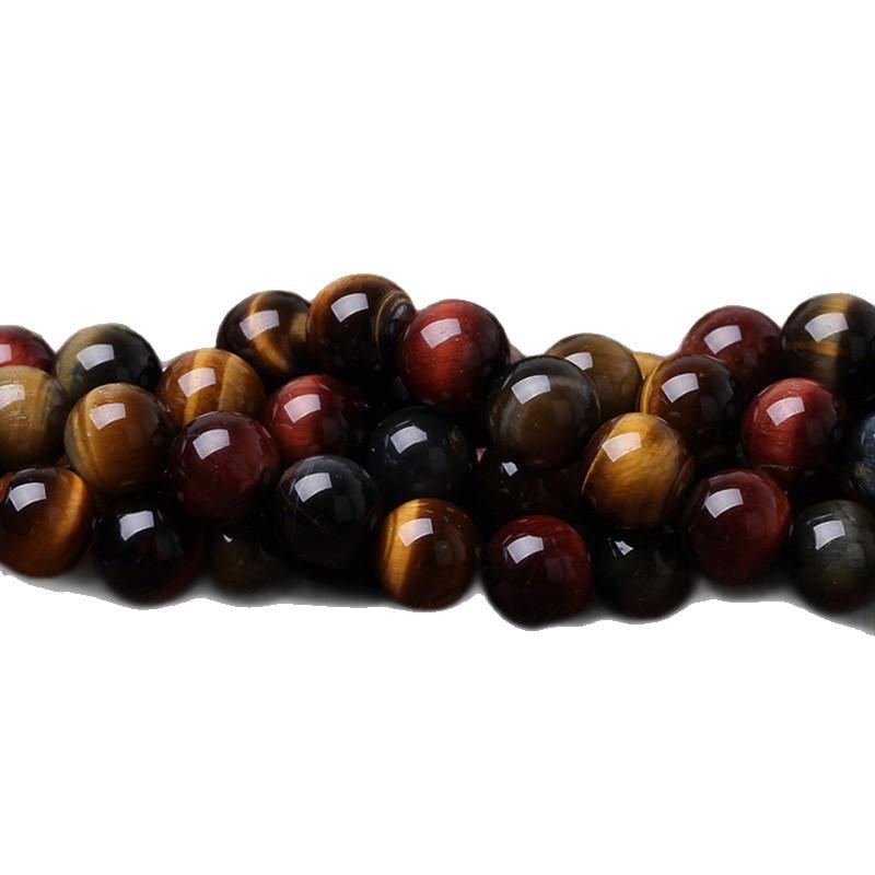 Hongchu Crystal Tri-Colored Tiger Eye Stone Loose Beads DIY Bracelet Accessories Tri-Colored Tiger Eye Stone Loose Beads