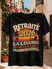 Retraite 2026 French Retireunisext With Retro Sunset Palm Trees Lounge Drink And Legend Quote Unisex  Unisex All Tshirt