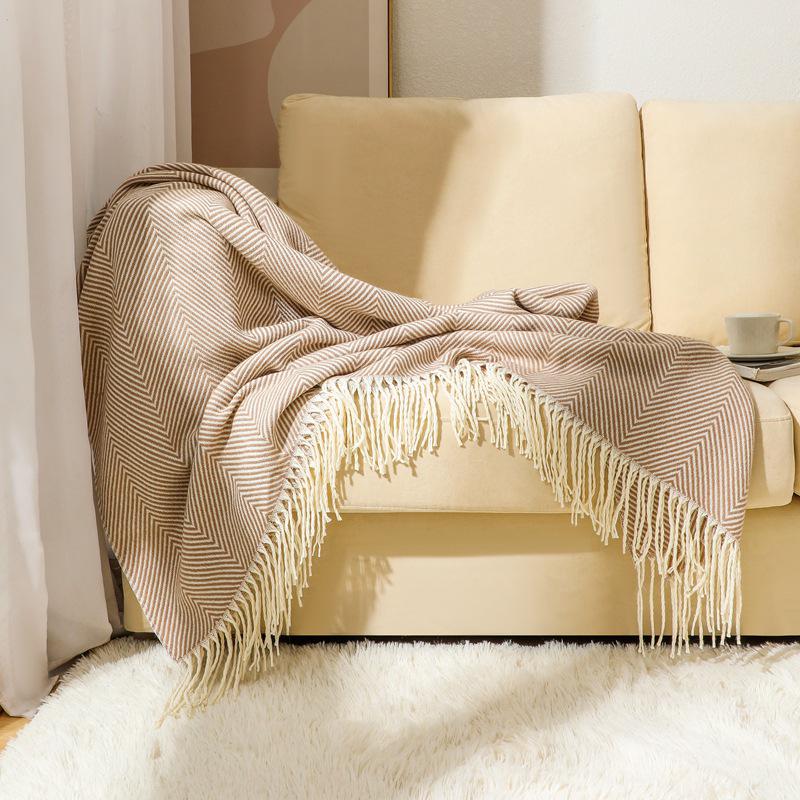 Multi-Purpose Woven Blanket: Sofa Throw, Bed Runner, Air Conditioning Shawl, Summer Cool Nap Blanket