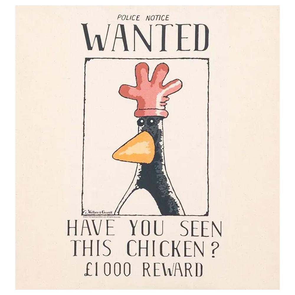 Wallace and Gromit Wanted Poster Feathers McGraw Tote Bag
