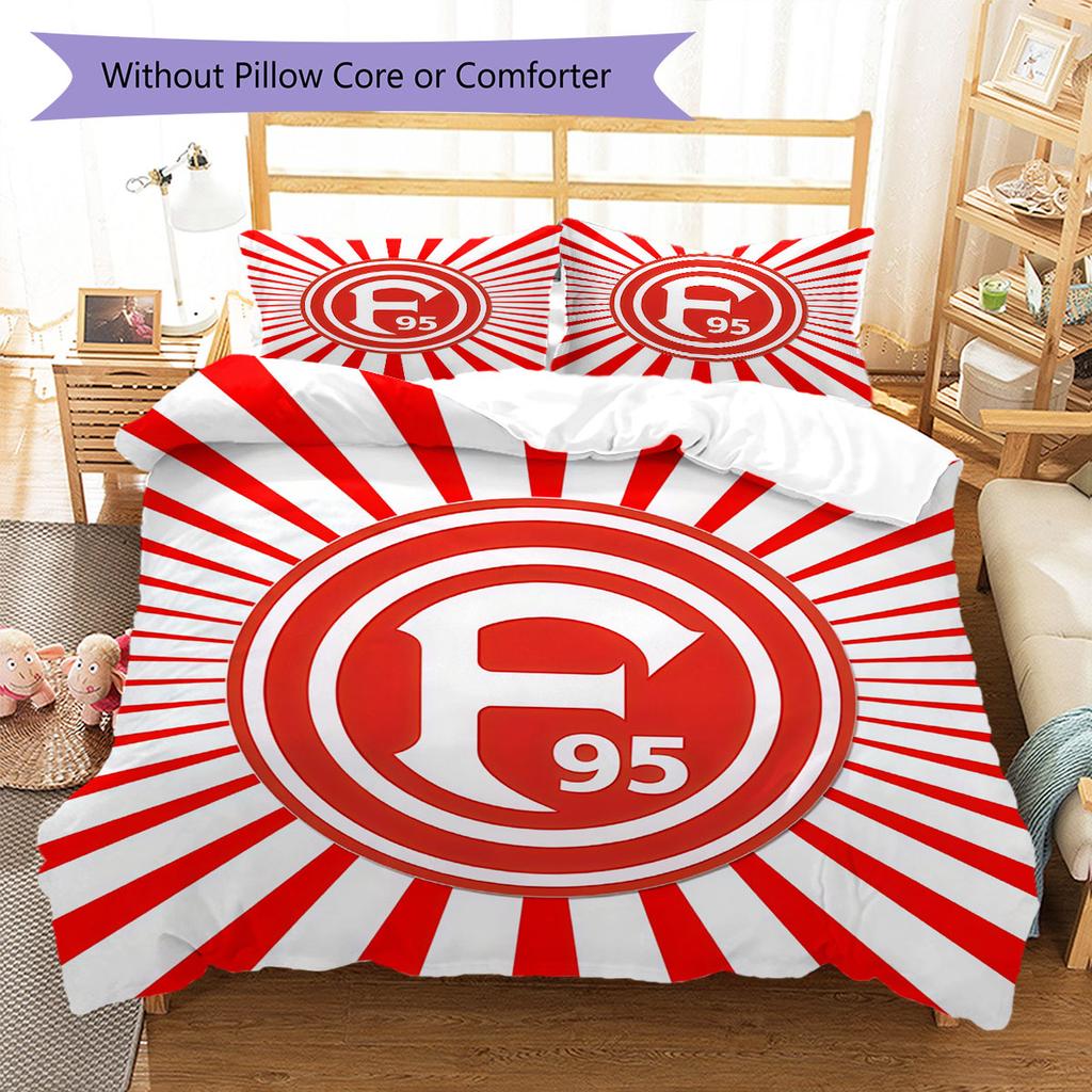 Fortuna Düsseldorf Bedding Quilt Set Quilt Cover Pillowcase Home Decoration Birthday Gift (1 * Duvet Cover + 2 * Pillowcase, Without Core)
