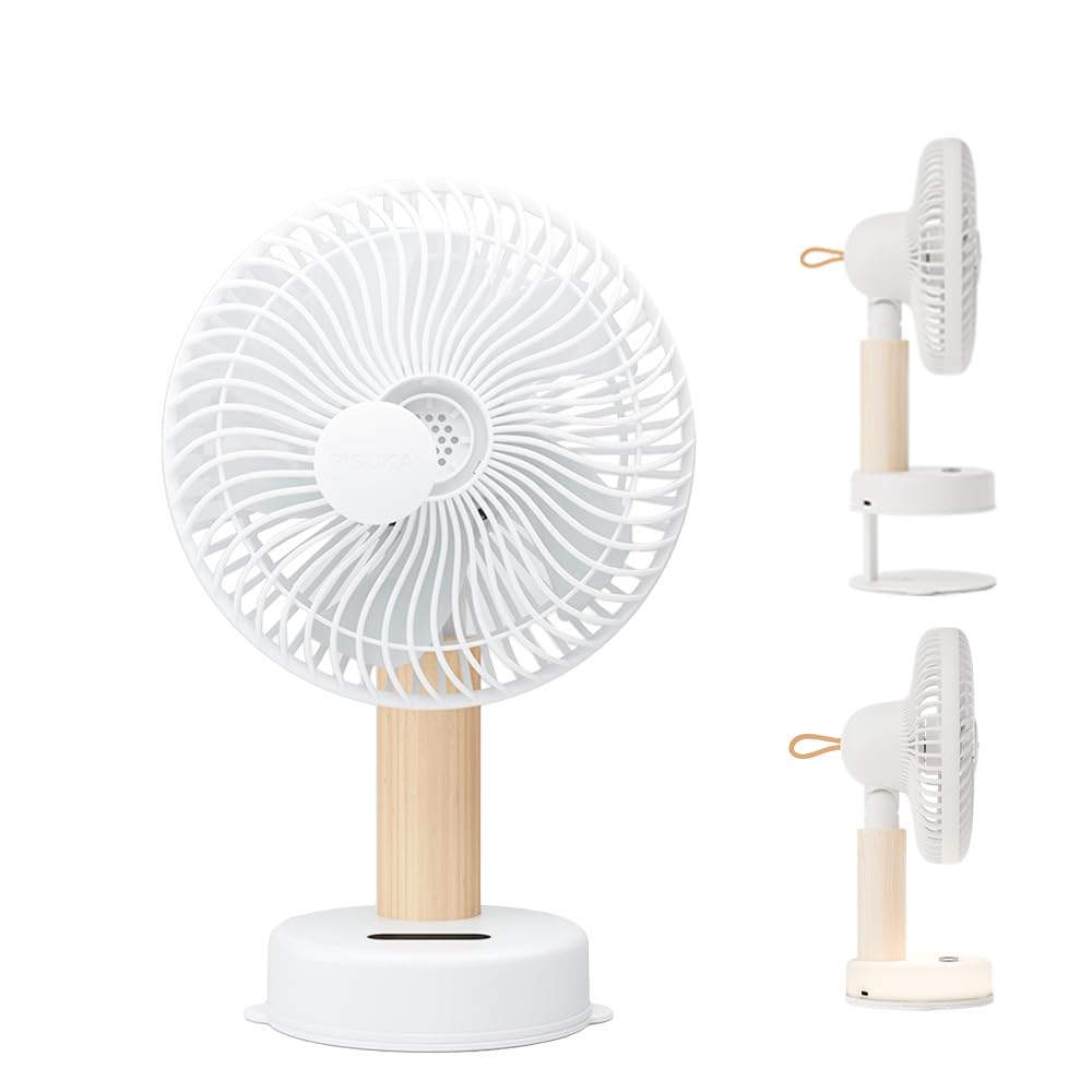 

SYD Mini Desk DC Night Light Automatic Aroma Clip Desk Wall Airflow USB 4000mAh Battery Level Energy Suitable for Heatstroke Prevention Fan, Quiet,
