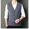 Herren Wollweste Herbst und Winter Mode Lässig Solide V-Ausschnitt Herren Ärmellose Strickjacke Weste Pullover für Herren