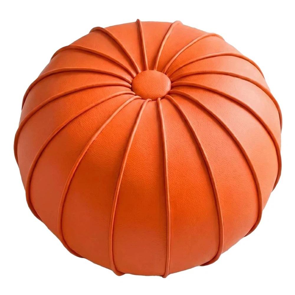 PU Leather Pouf Ottoman Cover Unstuffed Storage Bag Modern Shoe Stool Cover Home Use