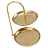 Dessertständer, Obstständer, rund, 2-stöckig, Eisen, Displayhalter für Party, Hochzeit, Geburtstag, Zuhause, Gold