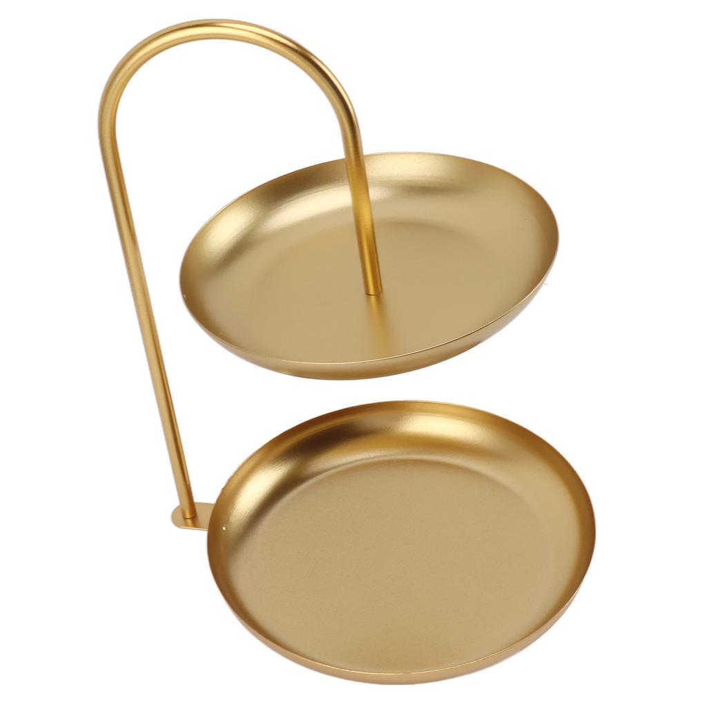 Dessertständer, Obstständer, rund, 2-stöckig, Eisen, Displayhalter für Party, Hochzeit, Geburtstag, Zuhause, Gold