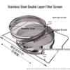 304 Stainless Steel Multi-Functional Honey Filter Mesh Sieve, Ultra-Fine Double Layer, Adjustable for Impurities Extraction.