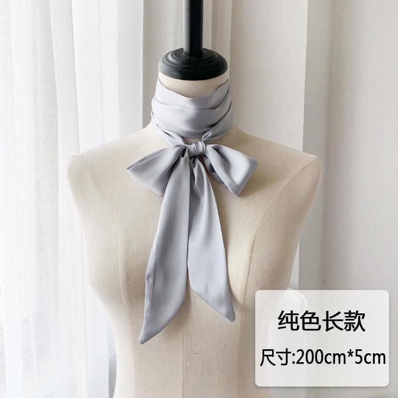 5x200cm Satin Silk Narrow Scarf Neckerchief Solid Neck Scarves Long Silk Thin Scarf Head Neck Hair Band Bag Ribbon Headbands DIY
