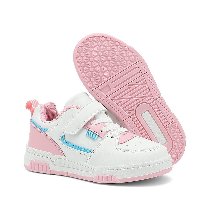 Children's Fashion Trend Velcro Thick Soled Casual Board Shoes Outdoor Casual Sports Shoes White Shoes