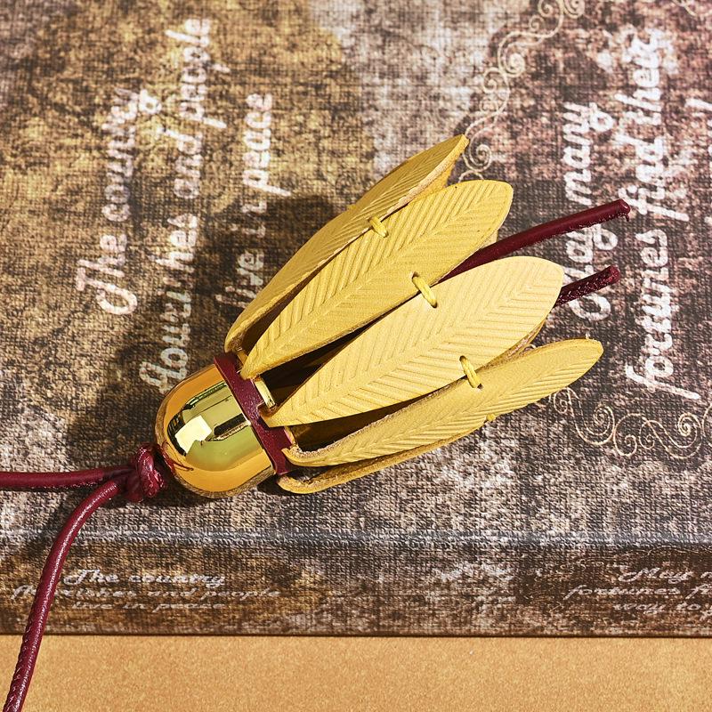 Klassischer Luo Jia Leder Badminton Schlüsselanhänger Taschenanhänger