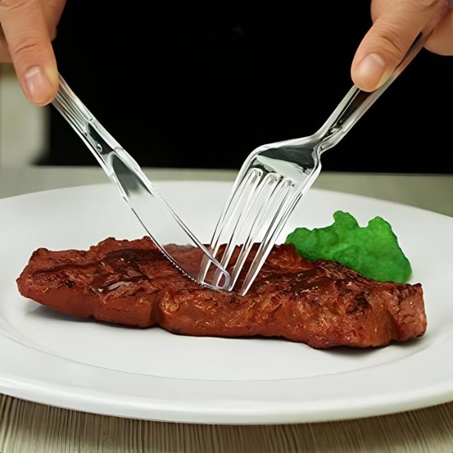 

Hanna K. Signature 240 Count Plastic Silverware Heavyweight Clear Combo Disposable Flatware Crystal Clear Elegant Cutlery United States