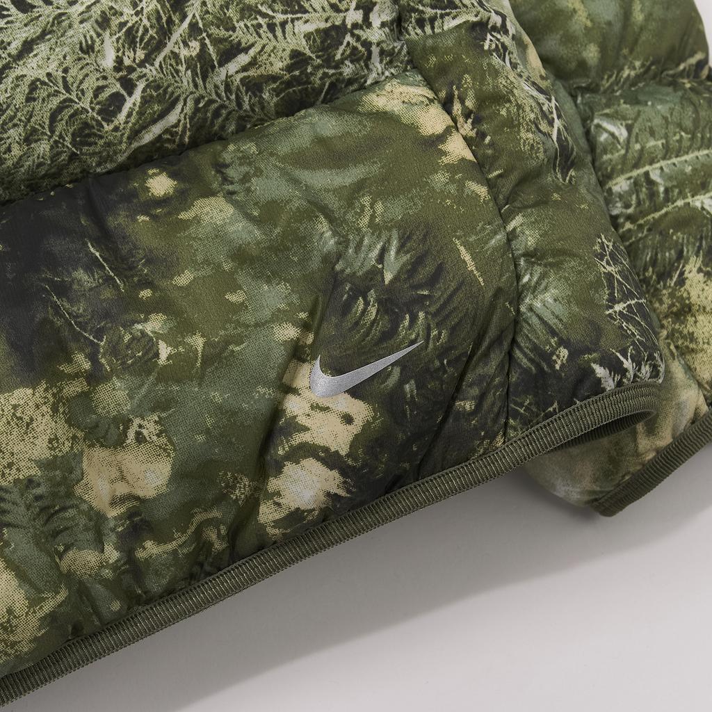 Nike Pattern Print Zip-Up Hooded Jacket Unisex Outerwear Oil-Green FB8122-386