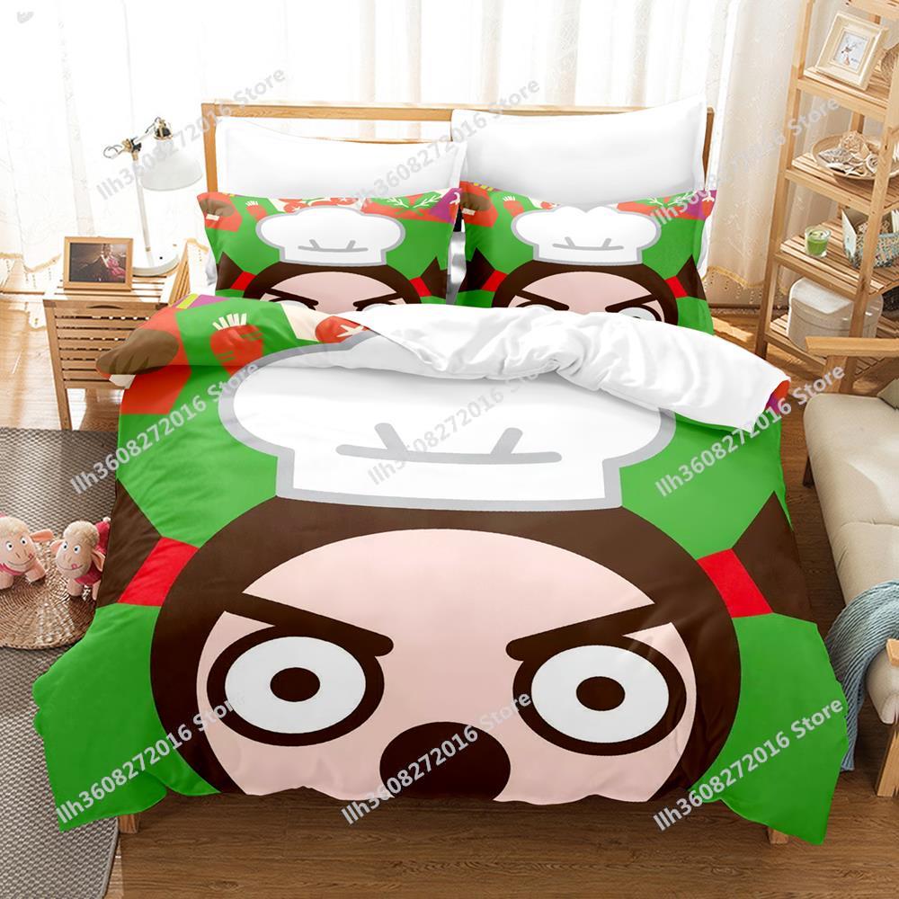 Kawaii Pucca Bedding Set Single Twin Full Queen King Size Bed Set Adult Kid Bedroom Duvetcover Sets 3D Print Anime Bed Sheet Set