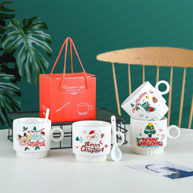 Ceramic Cup Gift Box Set Coffee Cup Creative Event Promotional Gifts Holiday Cup Souvenir