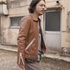 VALLET Genuine Leather Single Rider Jacket VALLET01AN S Size Brown [Liugoo Leathers] (Valette) Men's