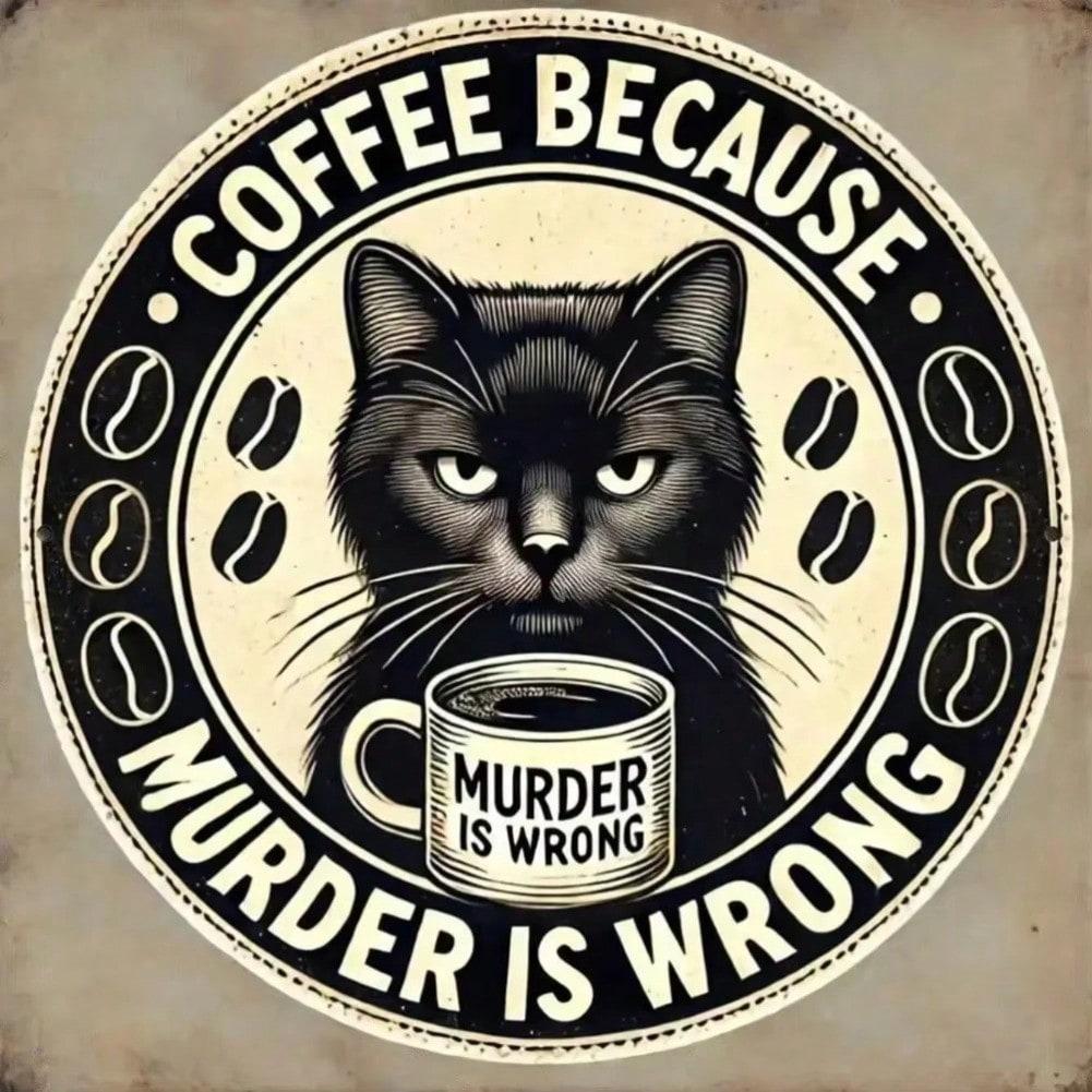 Vintage Coffee Metal Wall Art Sign Round Retro Quote Funny Gift 20x20
