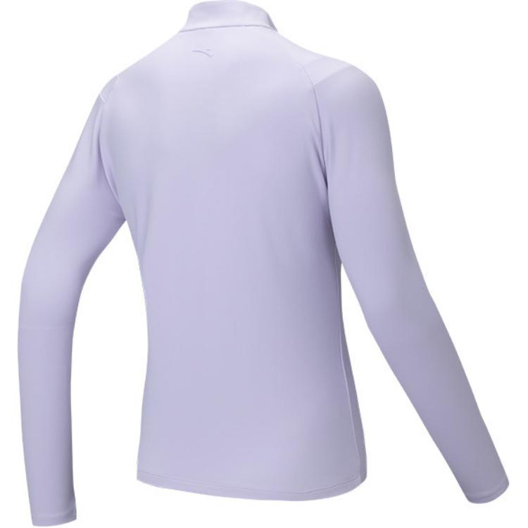 Anta Training Series Logo Letter Pullover Sports Long Sleeve Knit Top Women tops Peach-Purple 162447403-1
