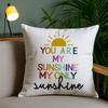 English Education Cushion Cover Plush Fabric DoubleSided Printed Invisible Zipper Sofa Pillow Case Home Bedroom Decor