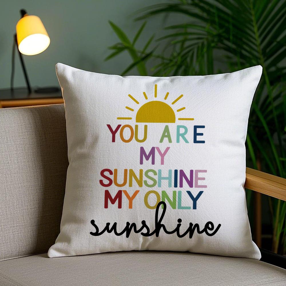English Education Cushion Cover Plush Fabric DoubleSided Printed Invisible Zipper Sofa Pillow Case Home Bedroom Decor