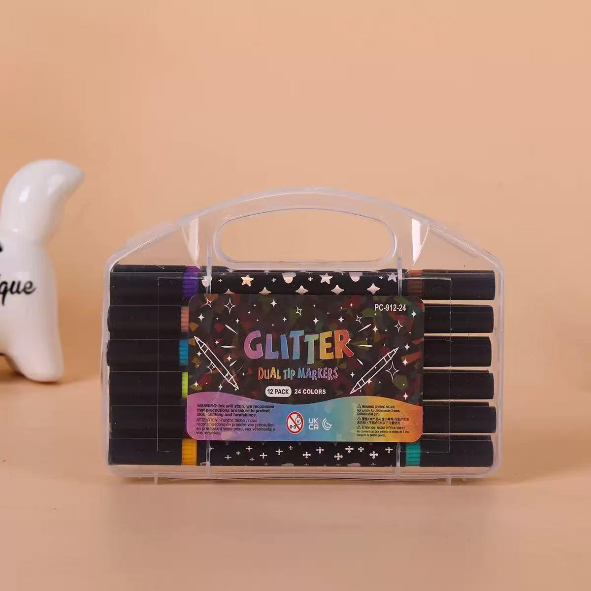 

Dual-Color Double-Ended Glitter Marker Pen for Journaling and Art Fluorescent DIY Graffiti Pen