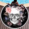 Black 3D Tiger Round Beach Towel Animal Theme Bath Towel Microfiber Fabric Size Swimming Travel Sport Adult Beach Towel