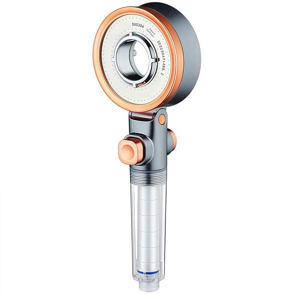 Handheld double-sided unique shower head bathroom 3 kinds of spray water-saving filter round rainfall adjustable nozzle shower