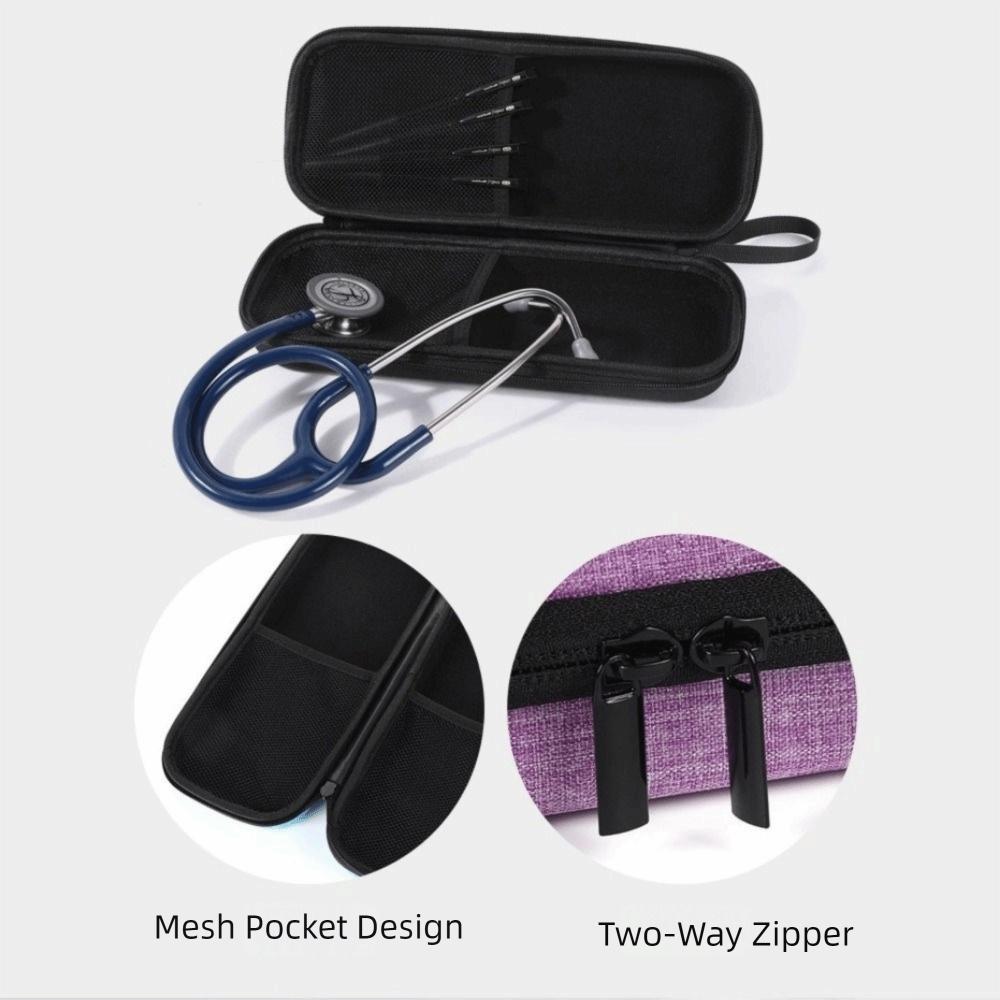 Multi-functional EVA Stethoscope Storage Bag Shockproof Hard Shell Portable Storage Box Mesh Pockets Zipper Emergency Bag Office