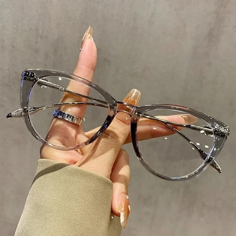 Ultra-lightweight and Trendy Black Framed Cat Eye Shape Reading Eyeglasses Blue Ray Blocking Far Sight Eyeglasses Protect Eyes 0 TO +4.0