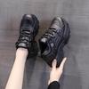 White Platform Women's Sneakers  Spring Lace-Up Thick Bottom Vulcanize Shoes Woman Pu Leather Breathable Sports Shoes