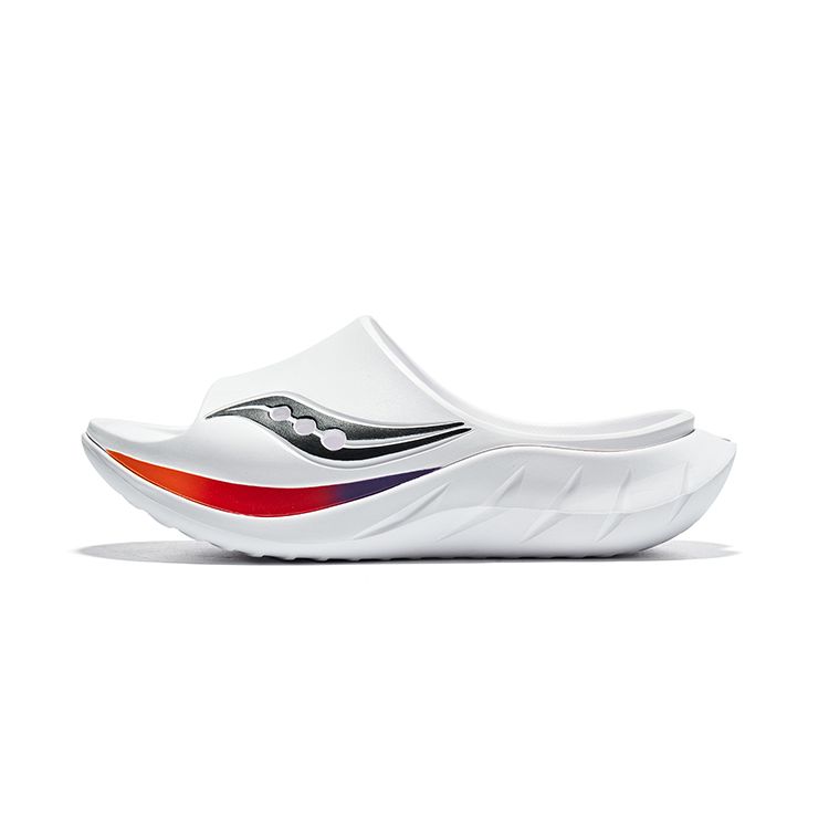 Saucony Cradle 2 Casual Versatile EVA Hollow Non-Slip Slide Sandals Unisex Sandals White Orange Black S28903-2