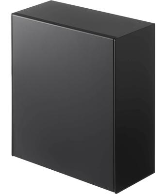 Yamazaki Tower Dustbin Storage Case Drywall 17cm W X D X 20cm Features Drywall Film and a Design Wall-Mounted & (Includes Tweezers), Black, Approx.