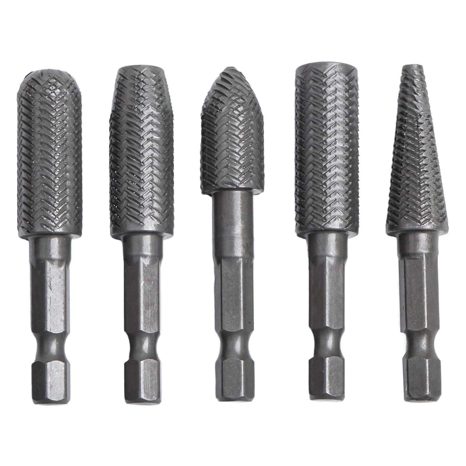 

1/4 Inch Hex Rasp Drill Bits Set for Steel Milling Filing and Engraving