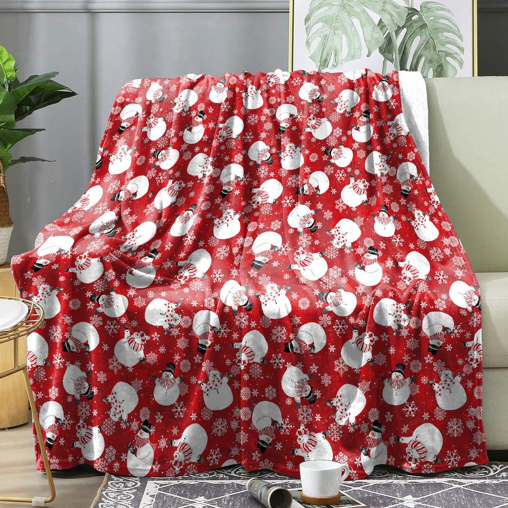 Green Christmas Winter Blanket Cover Christmas Tree Patchwork Pattern Decor Flannel Blankets Bed Bedspreads Cover Knee Blankets Pad