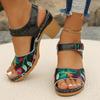 Fashion Ladies Shoes 2024 Fashion Summer Women's Sandals Outdoor Mixed Colors Open Toe Chunky Heels Large Size 43 Rome Sandals Women