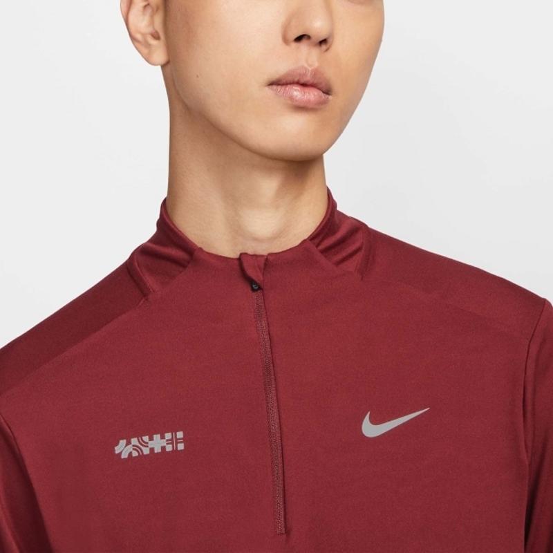 Nike Cny Element As M Nk Df Hz Rok Węża Edycja Limitowana Logo Komfort Długi Rękaw T-Shirt Męskie Topy Czerwony HV8212677