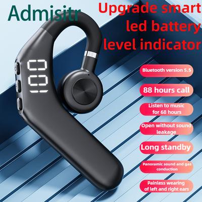 Bluetooth Headset Single Ear Air Conduction Not Into The Ear Hanging Ear Digital Display Motion Can Be Rotated Business
