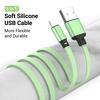 Retractable 3 in 1 USB Cable 4ft Silicone Multi Charging Cable Organizer with Lightning/Type-C/Micro USB Connector for Android iOS Phones