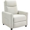 Relaxing Armchair TV Chair With Reclining Function TV Armchair With Pocket Springs Footrest Fabric In Linen Look Cream