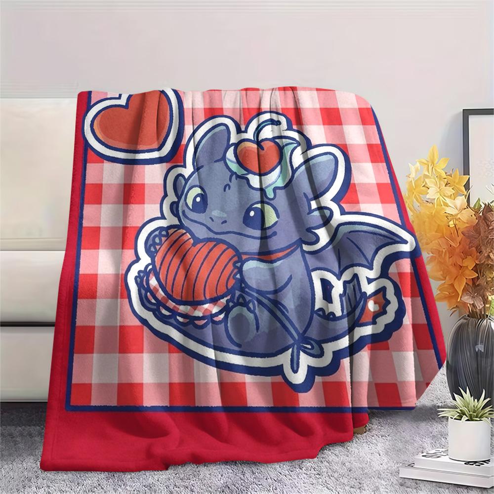 Toothless Night Fury Print Flannel Blanket, Ultra Soft High Quality All Seasons Warm Throw, Home Decor Cozy Blanket, Perfect Christmas Gift