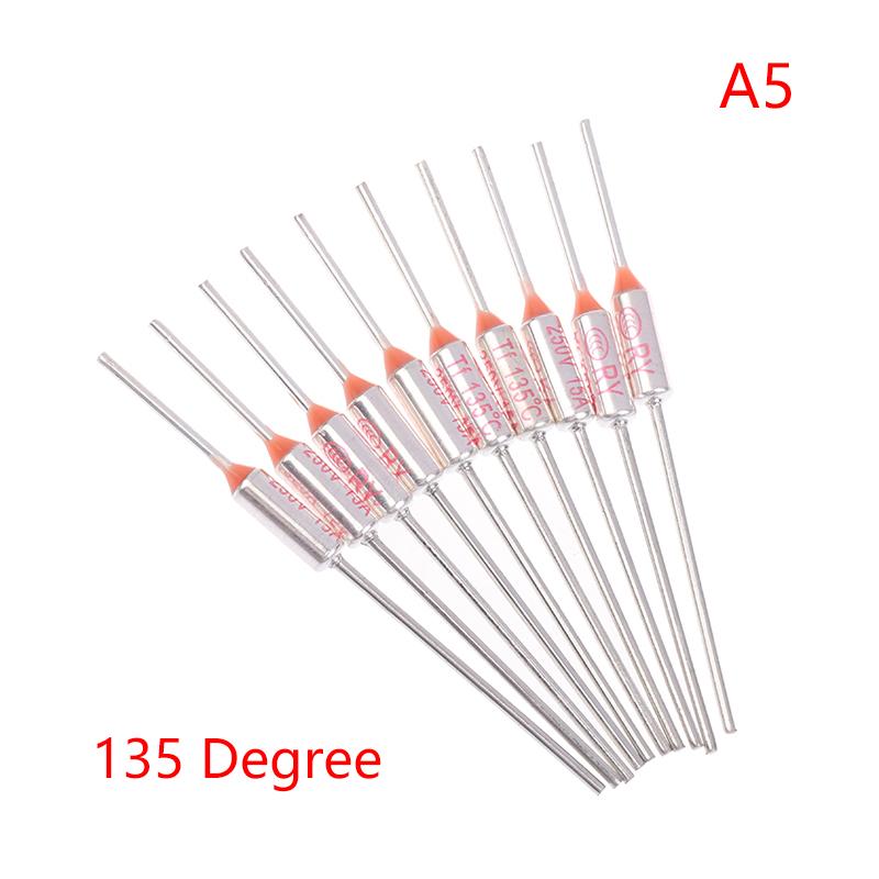 10Pcs TF Thermal Fuse RY 15A 250VTemperature 121C 125C 128C 130C 135C 140C 145C 150C 155C 160C 165C 167C 175C 180C 185C 192C