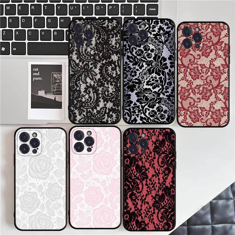Lace Style Cool Girl Phone Case For IPhone 16 17 Air 15 14 13 12 11 Pro Max 16E Plus Fundas