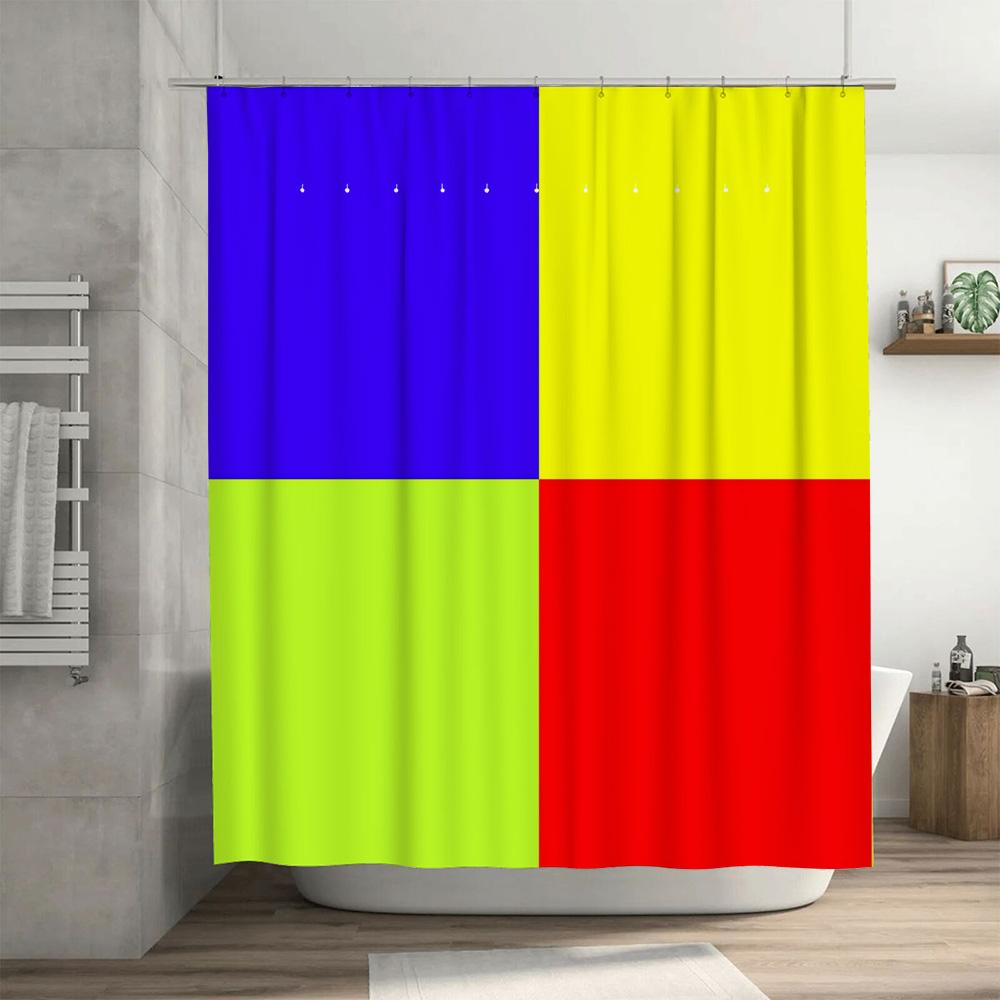 Colorful Shower Curtain Modern Design Bathroom Decoration Waterproof Fabric 3D Printed Personalized Customizable Size Options Av