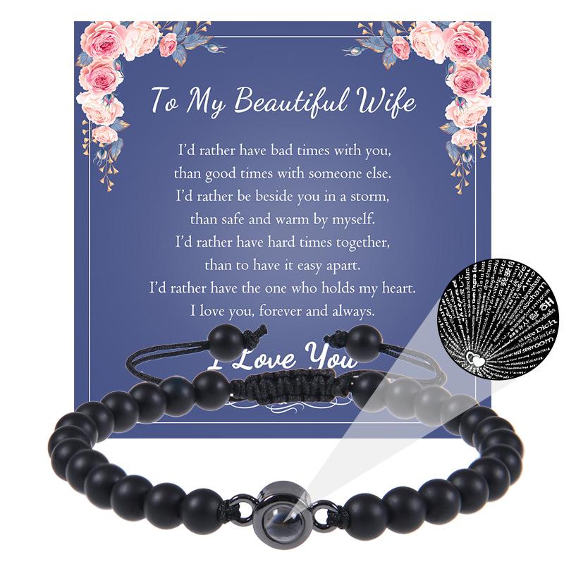 

JYL TS Bracelet Men s Triple Layer Beads Multiplies Strength & Blessings frosted темно-блакитних кольору