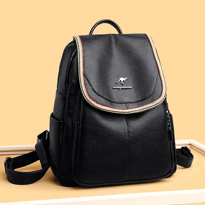 Casual Backpack for Women New Versatile Large Capacity Soft Leather Student Schoolbag Outdoor Travel Backpack Women's Bag