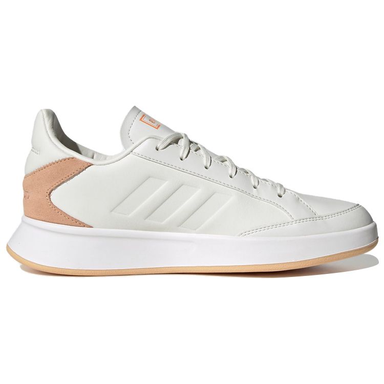 Adidas Neo Synthetic Leather Non-Slip Wear-Resistant Breathable Low-Top Tennis Shoes Women Sneakers Light-Brown White EE9866